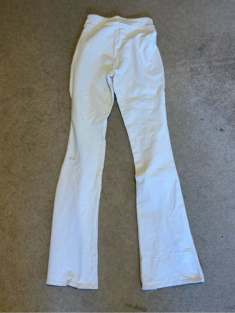 ALO Yoga White Flared Seam-Detail Pants